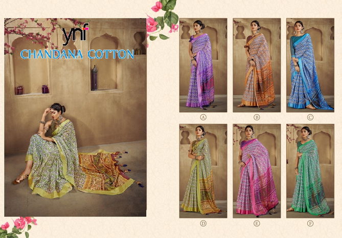 Chandana By Ynf A To F Printed Sarees Catalog
